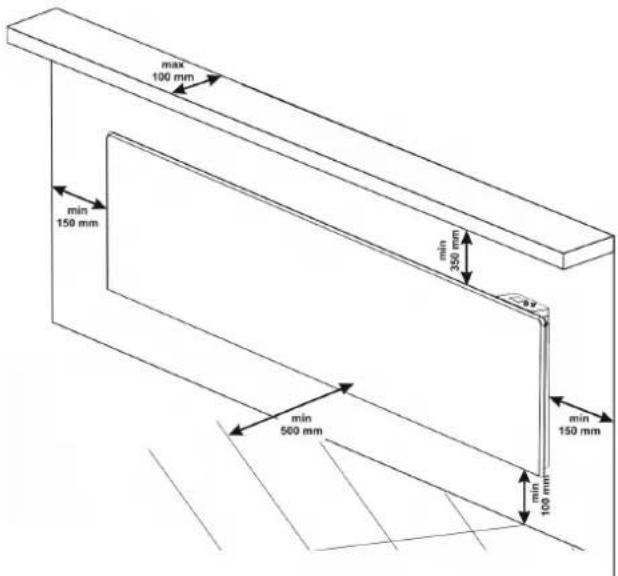 max 100 mm min 150 mm min 350 mm sv min 150 mm min 560 mm 100 mm