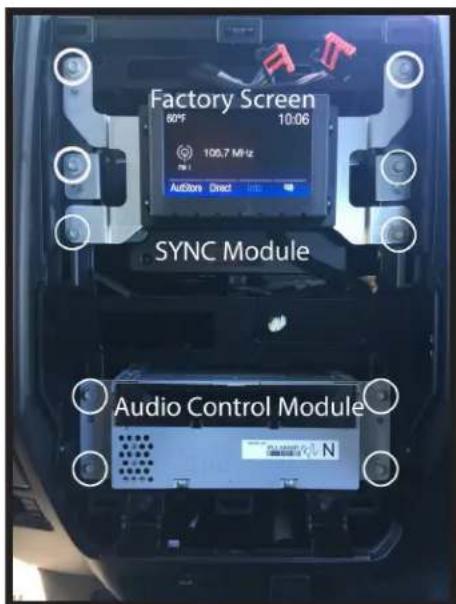 Factory Screen 80°F 10:06 100.7 MHz AudiStore Direct Info SYNC Module Audio Control Module N