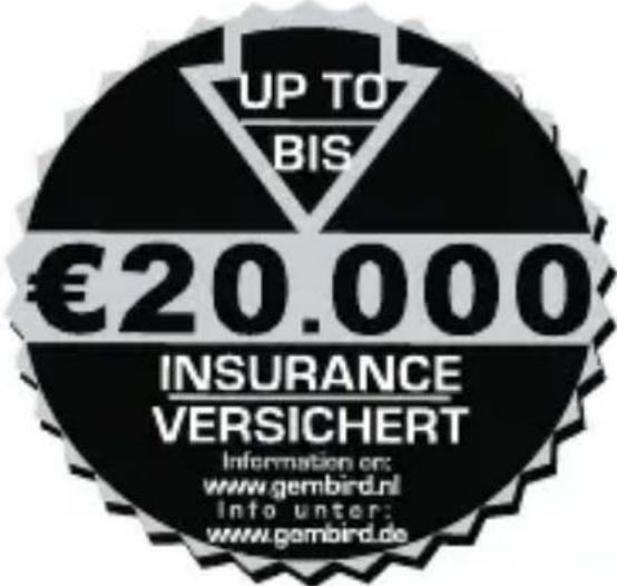 UP TO BIS €20.000 INSURANCE VERSICHERT Information on: www.gembird.nl info unter: www.gembird.de