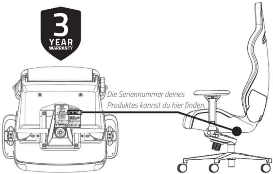 3 YEAR WARRANTY Die Seriennummer deines Produktes kannst du hier finden.