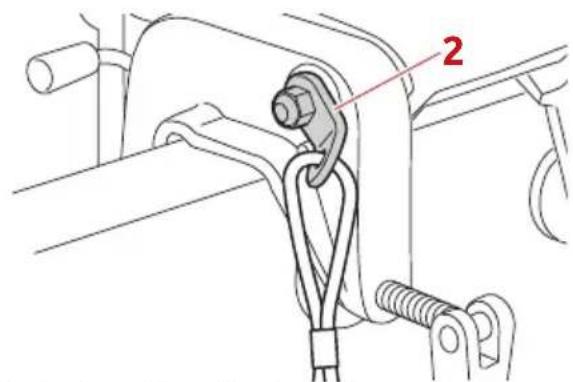 Technical diagram showing mechanical assembly with labeled component '2'