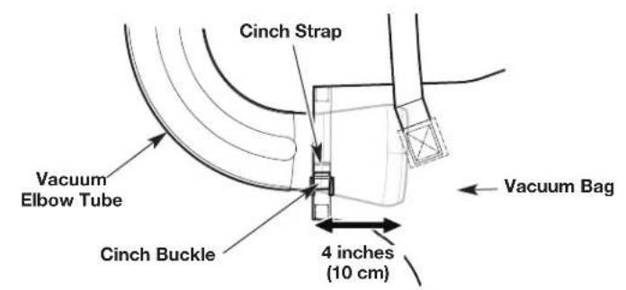 Cinch Strap Vacuum Elbow Tube Cinch Buckle 4 inches (10 cm) Vacuum Bag