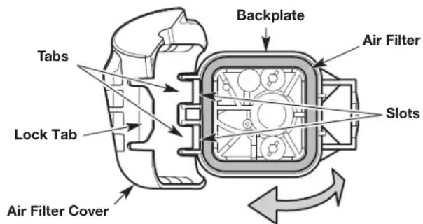 Backplate Air Filter Slots Lock Tab Tabs Air Filter Cover