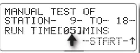 MANUAL TEST OF STATION- 9- TO- 18- RUN TIME[05]MINS -START-↑
