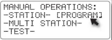 MANUAL OPERATIONS: -STATION- [PROGRAM] -MULTI STATION- -TEST-