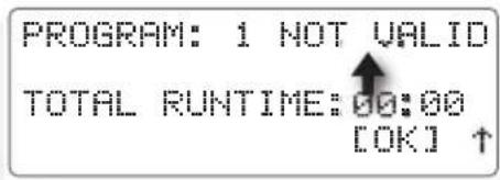PROGRAM: 1 NOT VALID TOTAL RUNTIME: 00:00 [OK] ↑