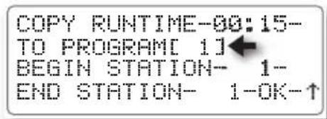 COPY RUNTIME-00:15- TO PROGRAM[ 1] BEGIN STATION- 1- END STATION- 1-OK-↑