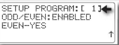 SETUP PROGRAM: [ 1] ODD/EVEN: ENABLED EVEN-YES