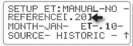 SETUP ET:MANUAL-NO - REFERENCE[.20] MONTH-JAN- ET-.10- SOURCE- HISTORIC - ↑
