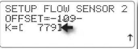 SETUP FLOW SENSOR 2 OFFSET=-109- K=[ 779]