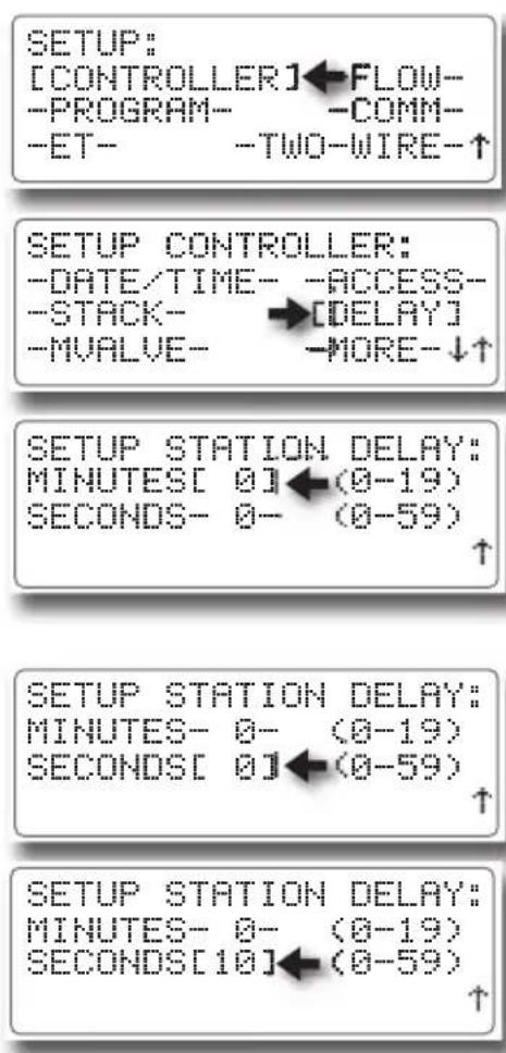 Irritrol EGP-TW - Setting the Station Delay Option - 1