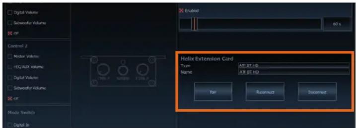 Digital Volume Schweaver Volume or Control 2 Moder Volume FEQUAN Volume Digital Volume Schweaver Volume or Mode Switch Digital In Enabled 60 s Helix Extension Card Type AF BT HD Name AF BT HD Fair Rearnect Dearnect