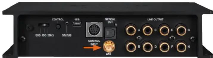 CONTROL USB GND ISO NRD STATUS OPTICAL OUT CONTROL INPUT ANT LINE OUTPUT A C E G B D F H