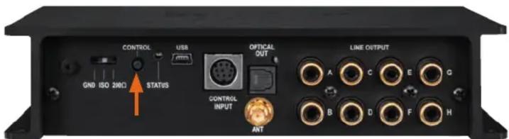 CONTROL USB GND ISO 200C STATUS CONTROL INPUT OPTICAL OUT ANT LINE OUTPUT A C E G B D F H