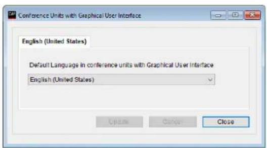 Conference Units with Graphical User Interface English (United States) Default Language in conference units with Graphical User Interface English (United States)