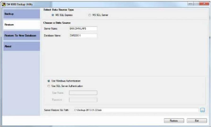 SHURE SW6000 - Restoring data to same database - 2