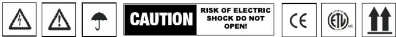 CAUTION RISK OF ELECTRIC SHOCK DO NOT OPEN!