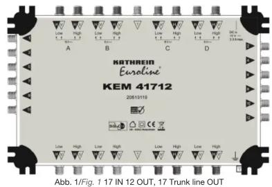 KATHREIN Eursolini® KEM 41712 20810119 Abb. 1/Fig. 1 17 IN 12 OUT, 17 Trunk line OUT