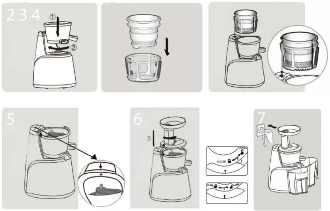 Eldom Perfect Juicer PJ650C - Przed pierwszym użyciem wyciskarki należy: - 1