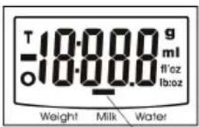 T 10:00.0 g ml 10:00.0 fl'oz lb:oz Weight Milk Water