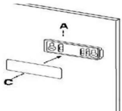 Diagram showing a device with labeled components A, C, and directional arrows indicating flow or interaction.
