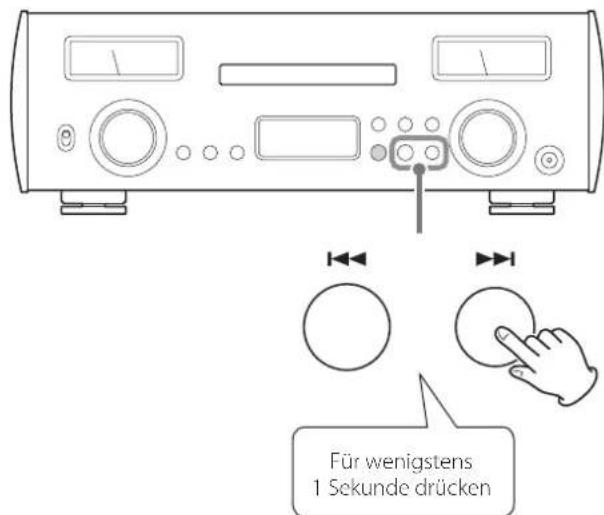 Für wenigstens 1 Sekunde drücken