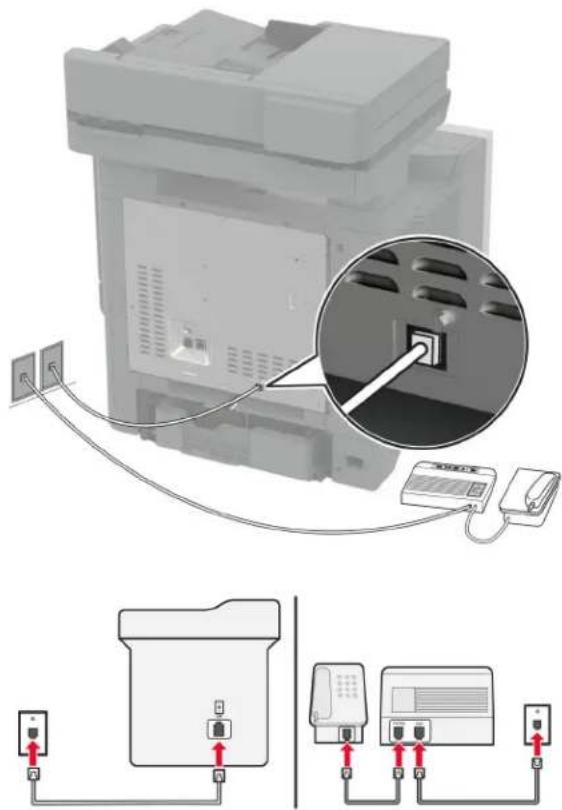 LEXMARK CX730de - An unterschiedliche Telefonbuchsen angeschlossen - 1