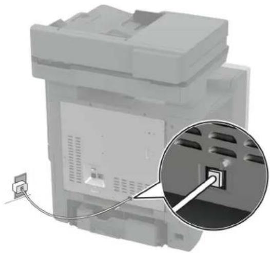 LEXMARK CX730de - Anschließen des Druckers an eine Telefonbuchse, die nicht dem RJ-11-Standard entspricht - 1