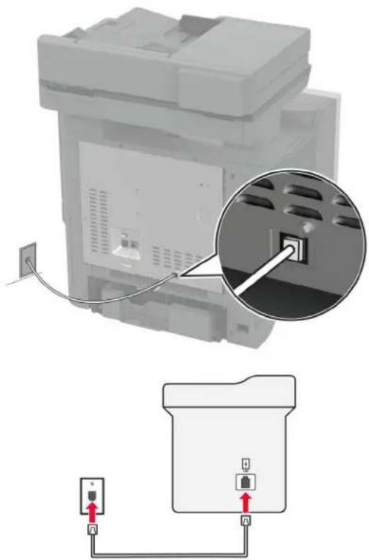 LEXMARK CX730de - Einrichtung 1: Der Drucker ist an eine eigene Faxleitung angeschlossen - 1