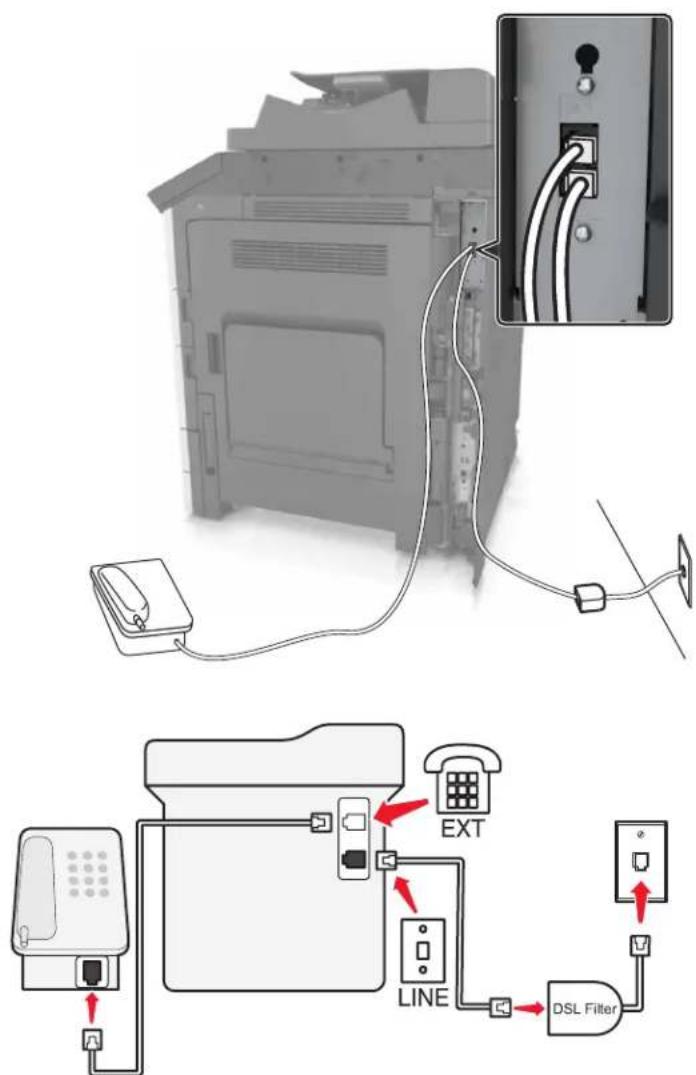 LEXMARK MX912de - Einrichten der Faxfunktion mithilfe von DSL - 1