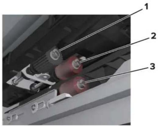 LEXMARK MX912de - Austauschen der Einzugs-, Transport- und Trennrollen - 1