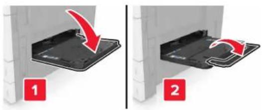 LEXMARK MX912de - Einlegen von Druckmedien in die Universalzuführung - 1