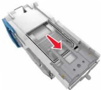 LEXMARK MX912de - [x]-Papierstau, drücken Sie die Verriegelung, um auf den Bereich G zuzugreifen und beseitigen Sie gestaute Heftklammern. Papier in Ablage lassen. [402,93] - 6