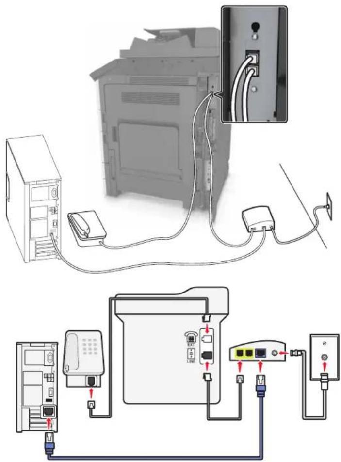 LEXMARK MX910dxe - Einrichtung 1: Der Drucker ist direkt an ein Kabelmodem angeschlossen - 1