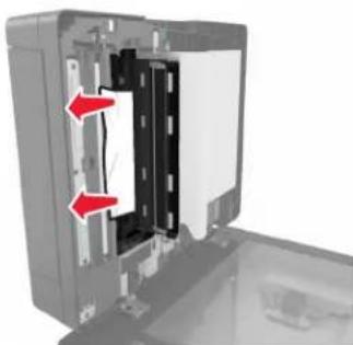 LEXMARK MX910dxe - [x]-Papierstau, drücken Sie die Verriegelung in Bereich E, um die obere Abdeckung der ADZ zu öffnen. [28y.xx] - 4