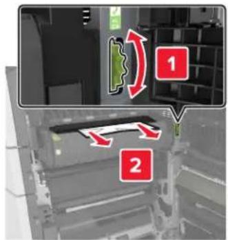 LEXMARK MX910dxe - [x]-Papierstau, ziehen Sie am 3000-Blatt-Fach und öffnen Sie Klappe F. [24y.xx] - 6