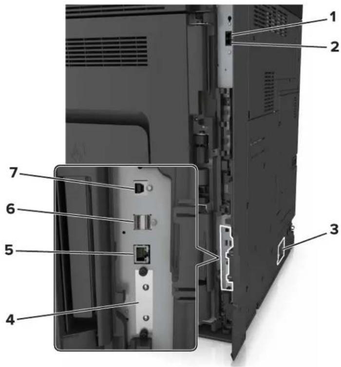 LEXMARK MX910dxe - Anschließen von Kabeln - 2