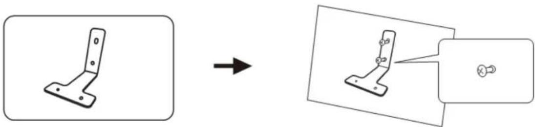 Diagram showing a mechanical bracket being processed into a separate component (no text or symbols present)