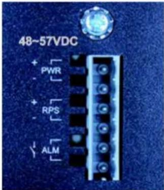 48~57VDC + PWR - [ ] + RPS - [ ] - ALM