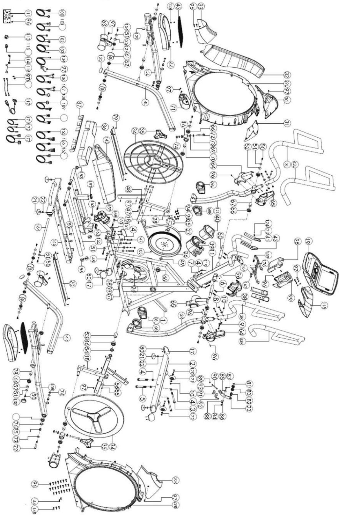 Exploded view diagram of a car's internal components with numbered labels for identification.