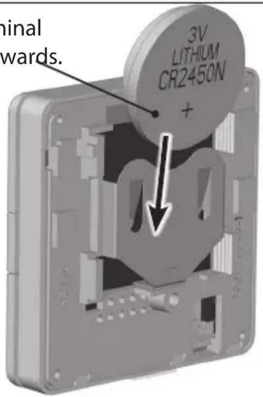 3V LITHIUM CR2450N + ↓ Terminal wards.