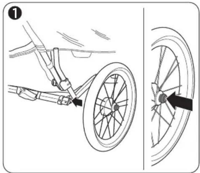 Diagram illustrating bicycle wheel assembly with labeled components and directional arrows indicating motion
