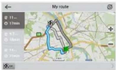 My route 2 11 17min 3 57 4 80 5 141 6 21min 1km Watts