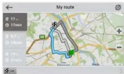 Navitel T737 Pro - Route to a point selected on the map - 3