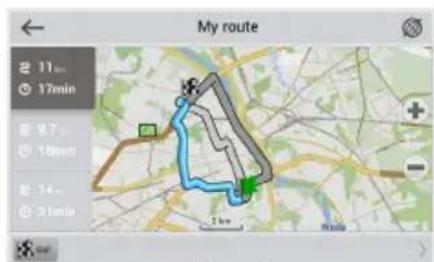 My route 11min 17min 9.7 10mm 14 21mm 3km Nodal
