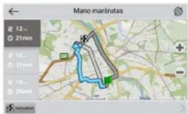 Screenshot of a mobile app interface showing a 3D map with location markers and navigation controls