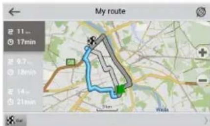 Navitel T737 Pro - Route to a point selected on the map - 3