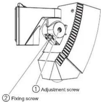 ① Adjustment screw ② Fixing screw