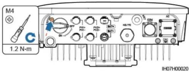 M4 + C 1.2 N·m OFF PV+ PV- PV+ PAT+ PAT- 4Ω/PE CON AC IH07H00020