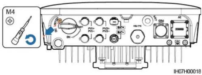 M4 DN PV5+ PV1- PV2+ PV2- BAT+ BAT- 40/76 CON AC IH07H00018